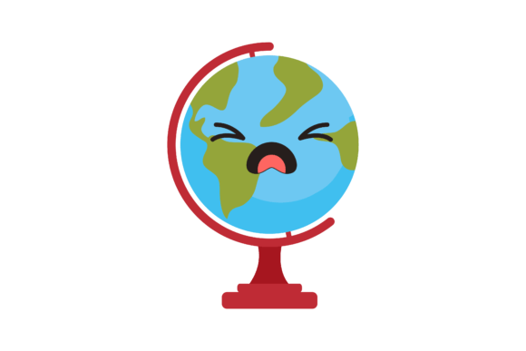 Back to School Kawai Icon Globe