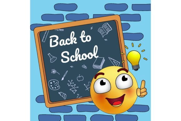 Back to School Poster Design. Cartoon Sm