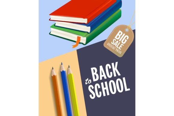 Back to School Sale Poster Design with N